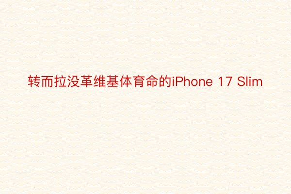 转而拉没革维基体育命的iPhone 17 Slim